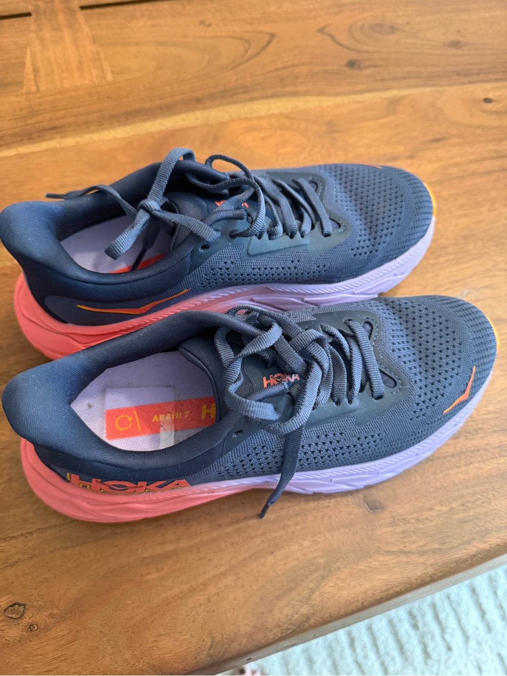 Hoka Women's Navy and Pink Athletic Running Shoes